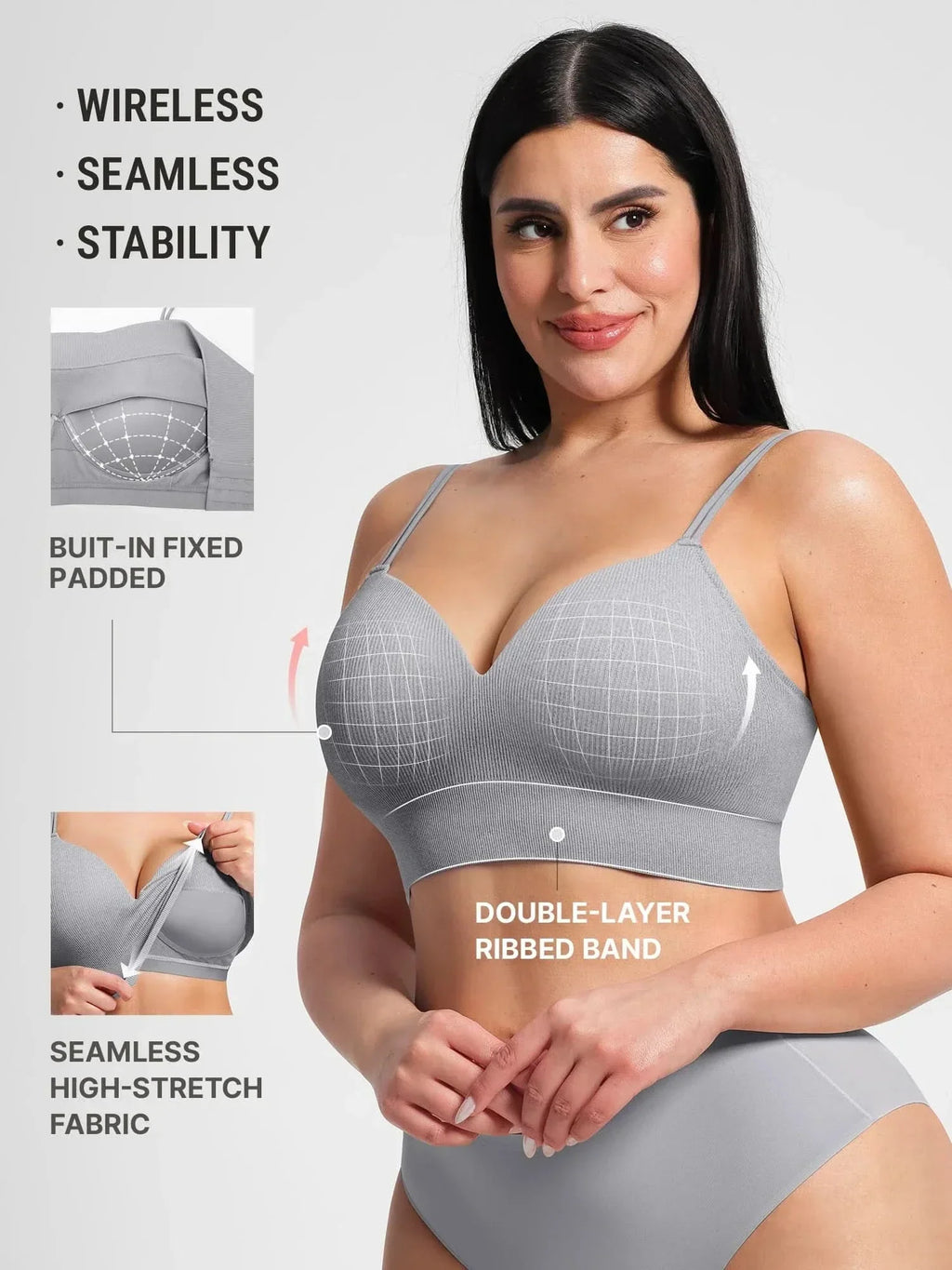 Seamless Ribbed Wireless T-Shirt Bra