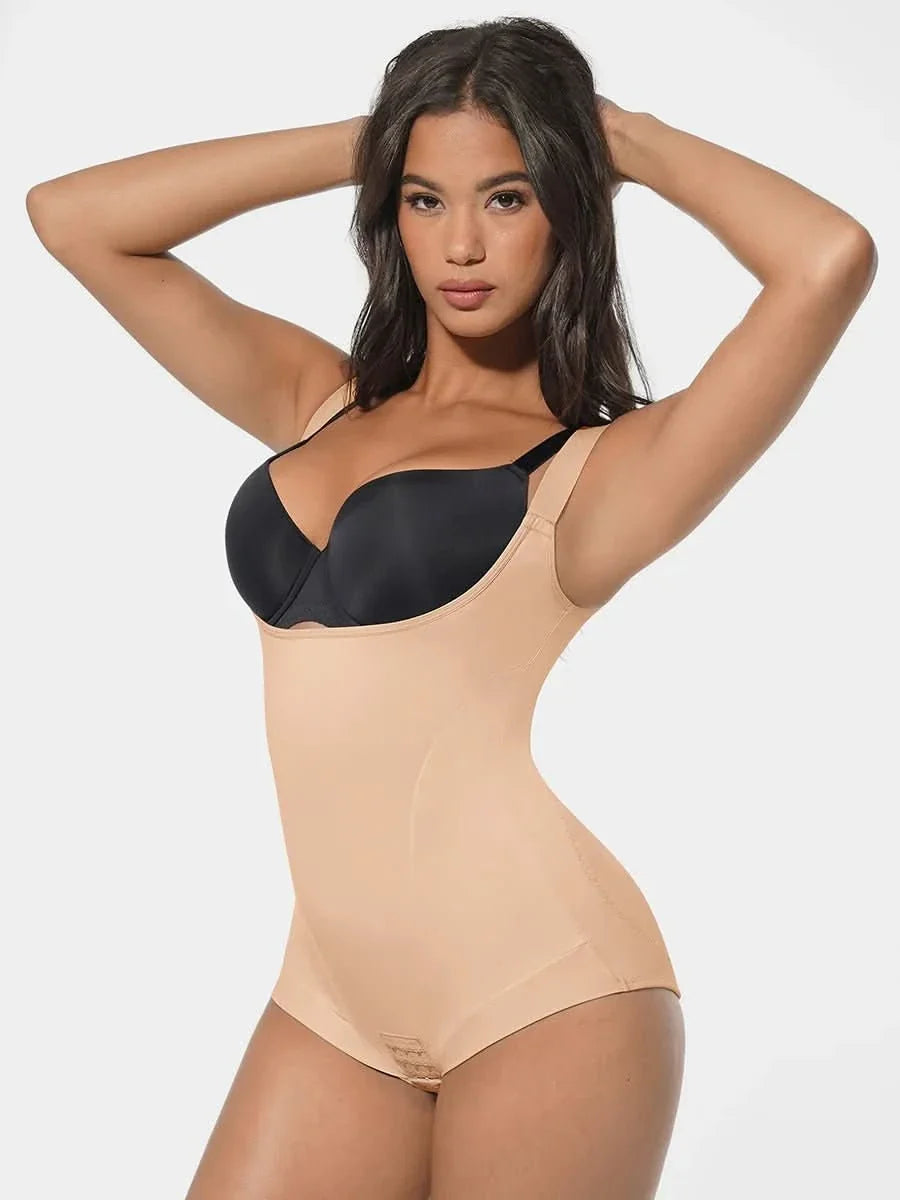 High-Elastic Shaping Bodysuit with Bust Support & Antibacterial Crotch