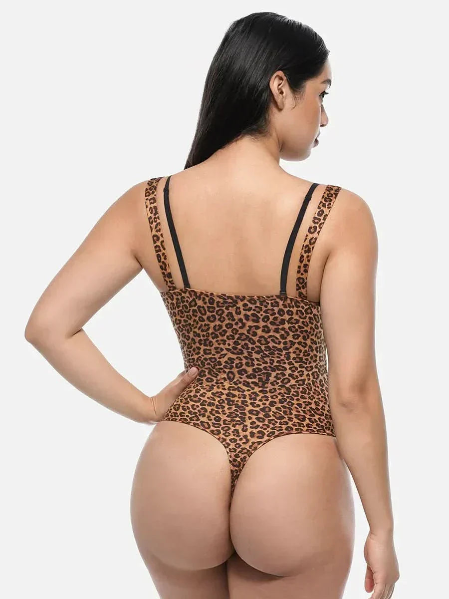 Leopard Print Waist and Abdomen Shaping bodysuit