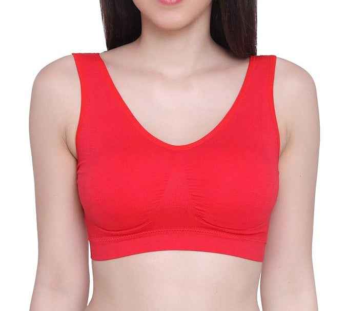 Pack Of 2 Womens Fashion Sports Bra | Seamless, Padded, Non-Wired Gym & Yoga Bra | High Support, Comfortable Everyday Bralette