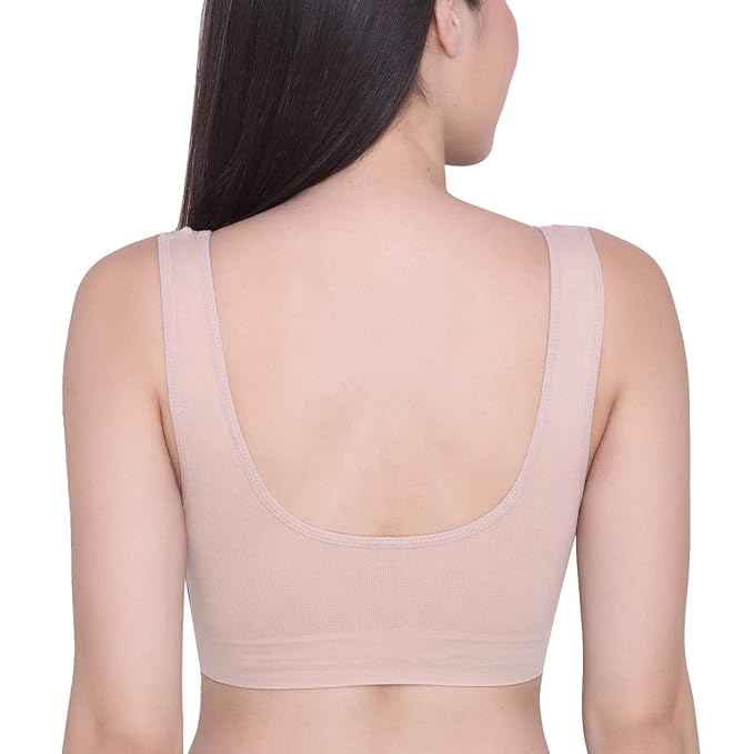 Pack Of 2 Womens Fashion Sports Bra | Seamless, Padded, Non-Wired Gym & Yoga Bra | High Support, Comfortable Everyday Bralette