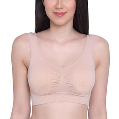 Pack Of 2 Womens Fashion Sports Bra | Seamless, Padded, Non-Wired Gym & Yoga Bra | High Support, Comfortable Everyday Bralette