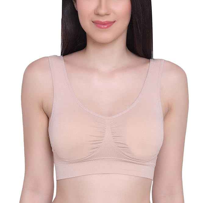 Pack Of 2 Womens Fashion Sports Bra | Seamless, Padded, Non-Wired Gym & Yoga Bra | High Support, Comfortable Everyday Bralette