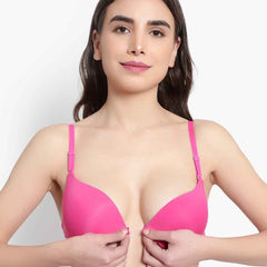 Women Pink Padded Underwired Push up Bra