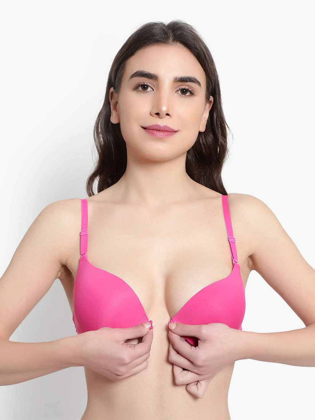 Women Pink Padded Underwired Push up Bra