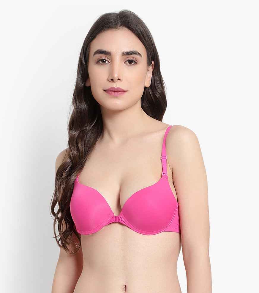 Women Pink Padded Underwired Push up Bra