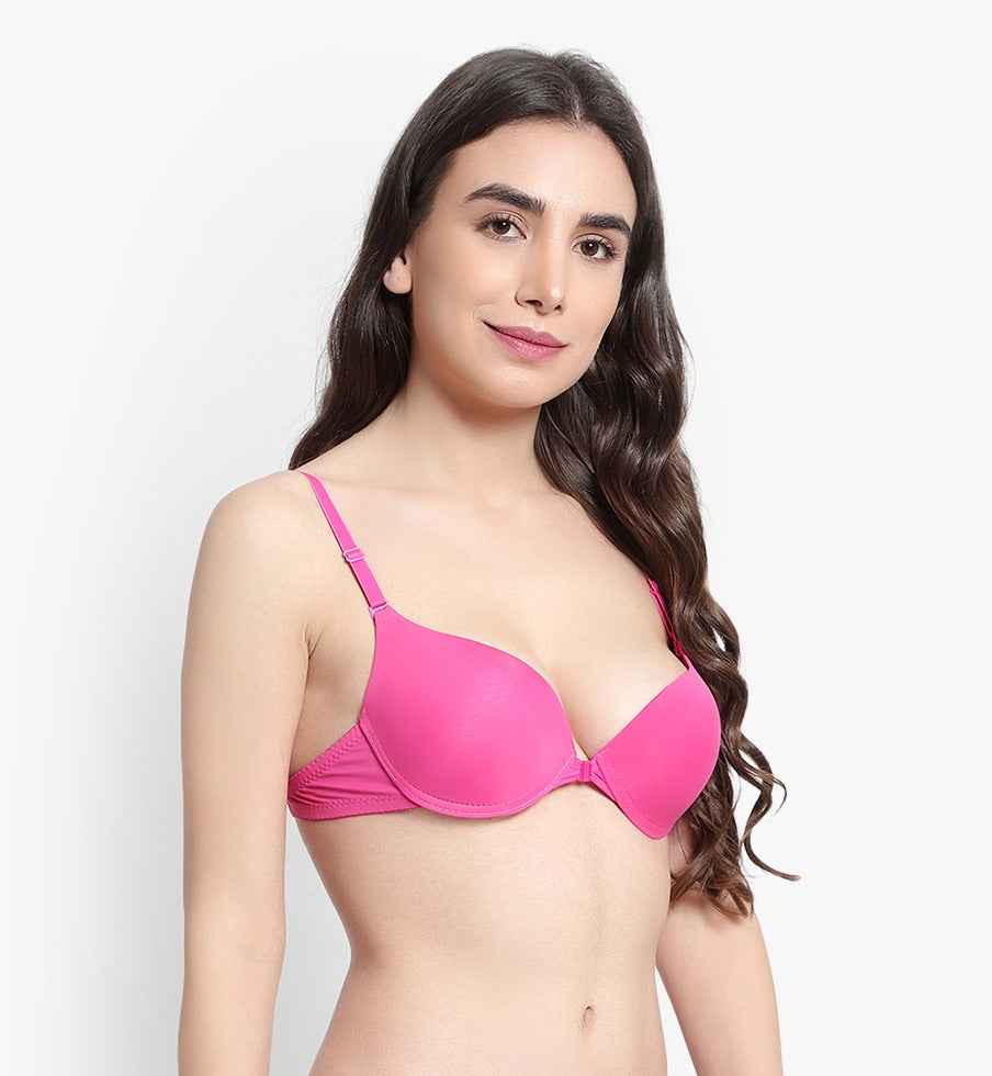 Women Pink Padded Underwired Push up Bra