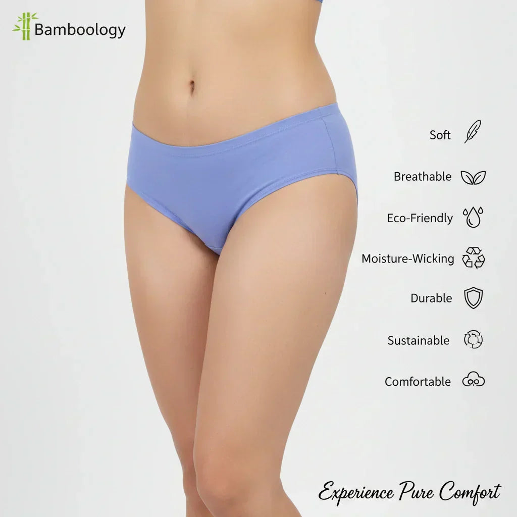 Bamboo Fabric Low Waist Underwear | Peach and Blue |  Pack of 2