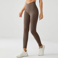 Crossover V-Waist Amber Brown Yoga Pants
