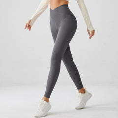 Crossover V-Waist Lunar Grey Yoga Leggings