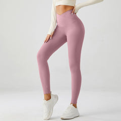 Crossover V-Waist Twilight Pink Yoga Pants
