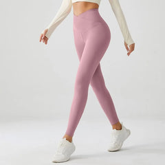 Crossover V-Waist Twilight Pink Yoga Pants