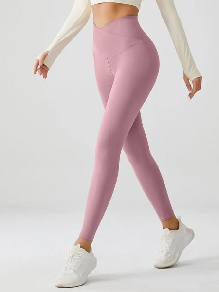 Crossover V-Waist Twilight Pink Yoga Pants