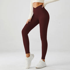 Crossover V-Waist Mars Red Yoga Leggings