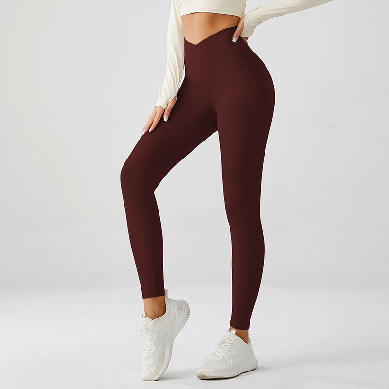 Pack of 2 Crossover Earth Yoga Pants (Red & Navy)