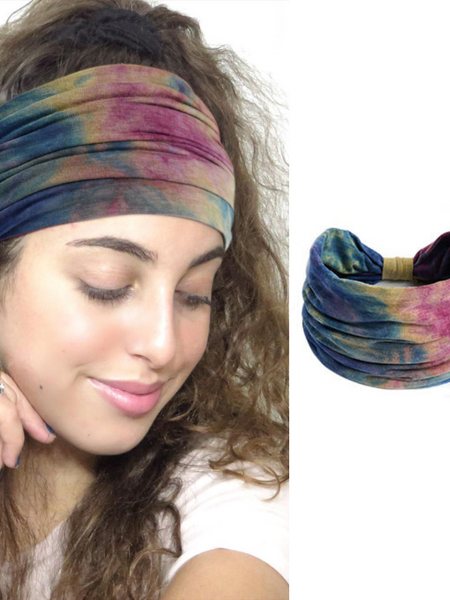  XFyt super soft wide Tie Dye sweat workout gym sports hairband for women girls