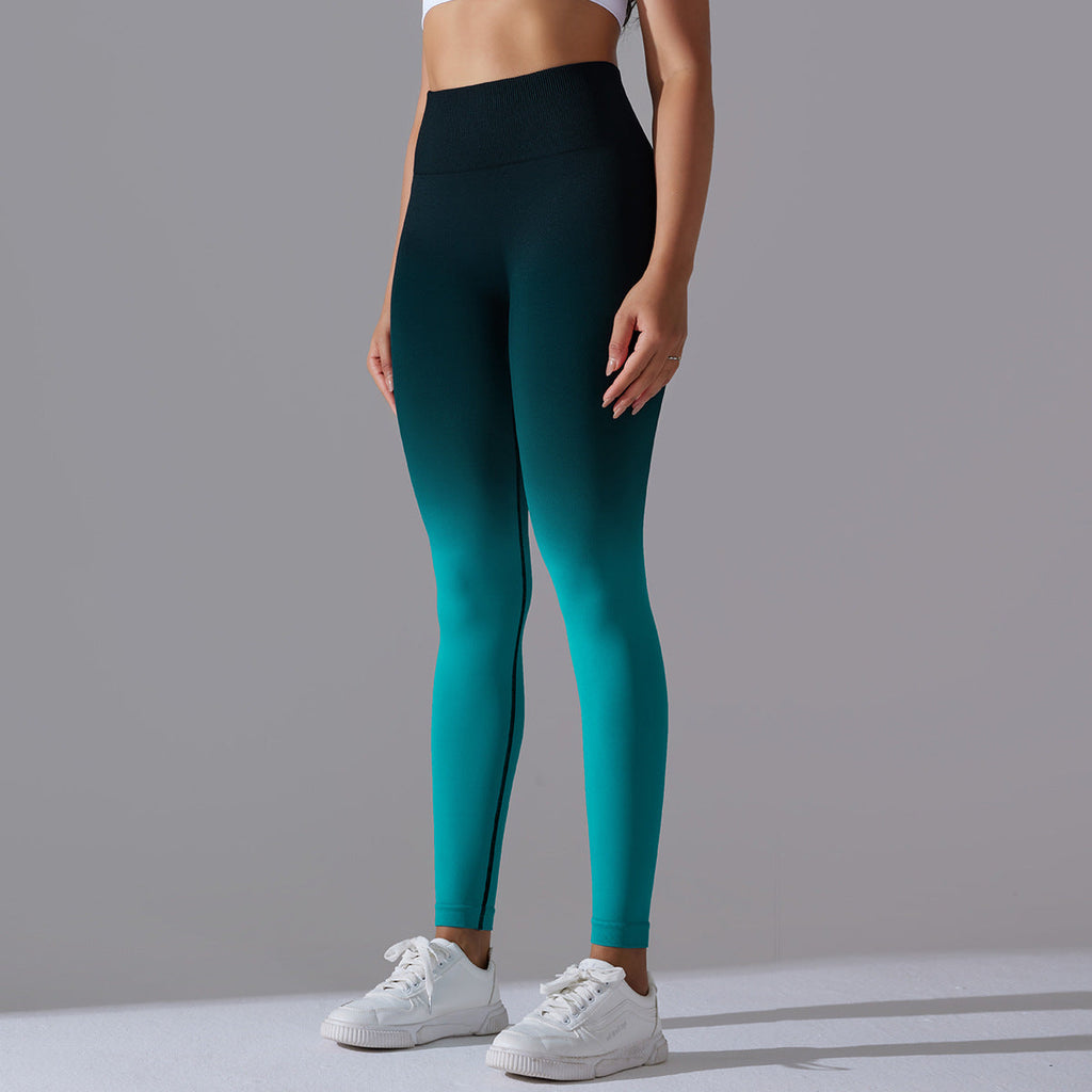Aqua Blue High Waist Seamless Yoga Pants