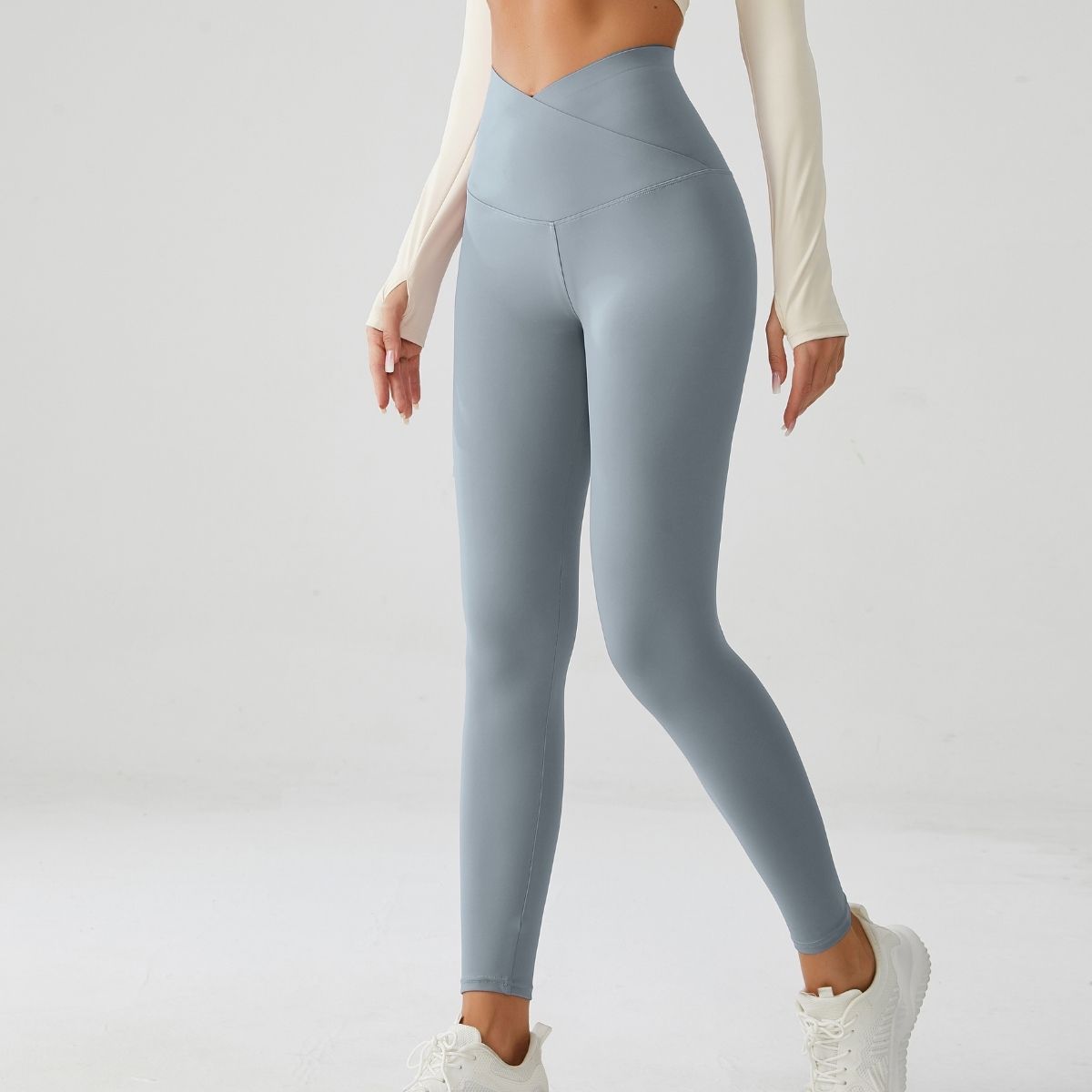 Pack of 2 Crossover Light Yoga Pants (Pink n Blue)