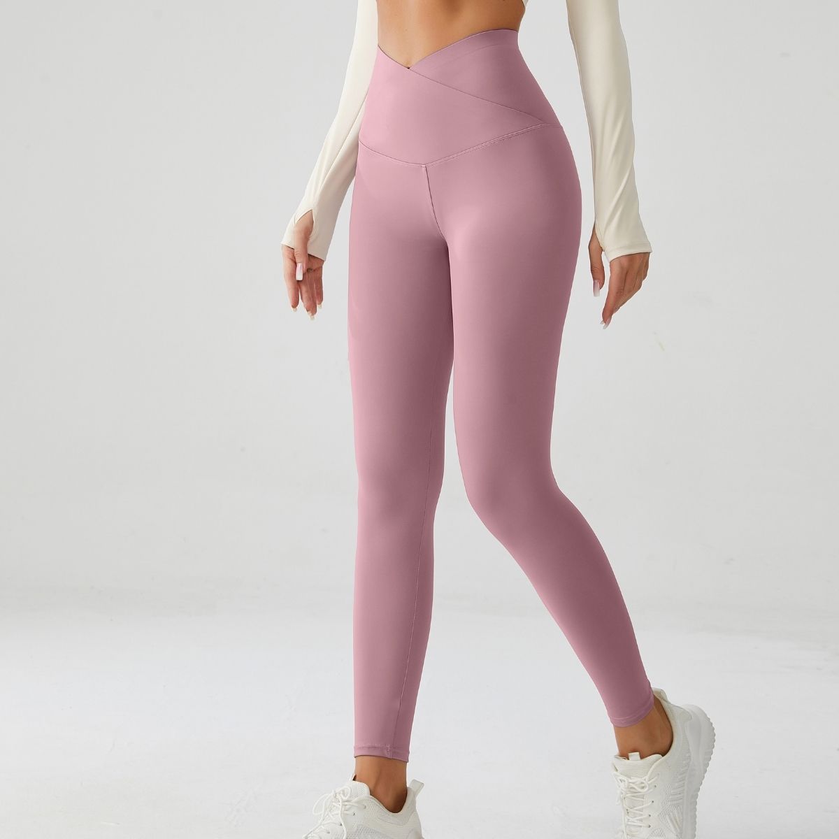 Pack of 2 Crossover Light Yoga Pants (Pink n Blue)