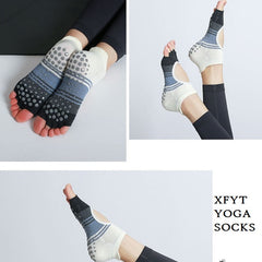 Open Toe Breathable Yoga Socks : Non Slip , Blue