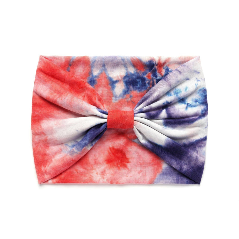 Tie Dye Hair Band : Crimson Blue Shade
