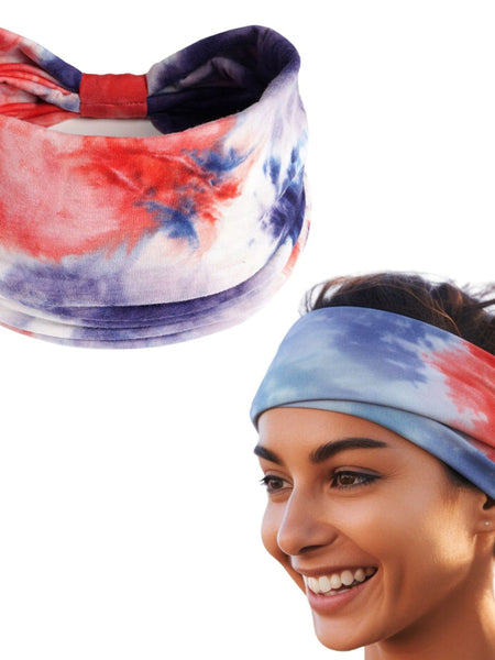 Tie Dye Hair Band : Crimson Blue Shade