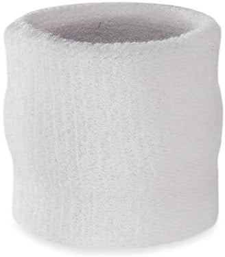 Cotton Wrist Sweat Band : White (Set of 2)