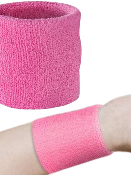 Cotton Wrist Sweat Band : Pink (Pack of 2)