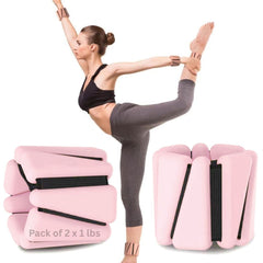 Wrist Weights (1lbs x 2) : Pink