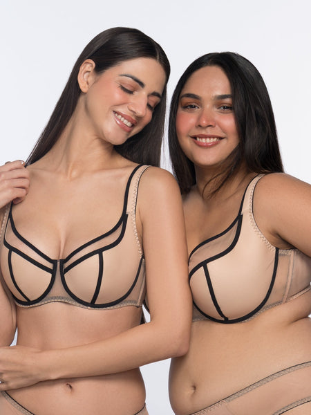 Helen underwired full coverage bra nude – comfortable bra for heavy breast by YOBO