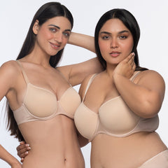 Aveline seamless T-shirt bra nude – comfortable seamless full coverage bra by YOBO