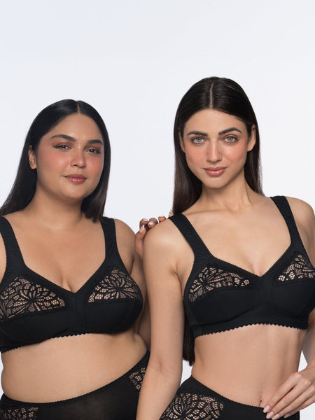 Clemence wireless comfort bra black – non-wired full coverage bra for women by YOBO