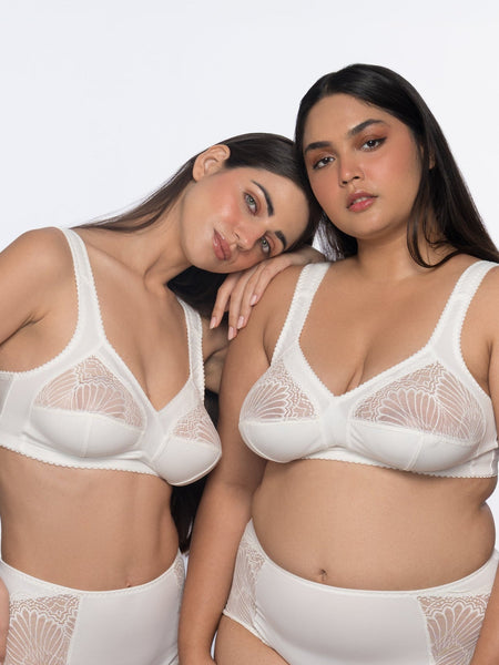 Clemence wireless comfort bra ivory – non-wired full coverage bra for women by YOBO