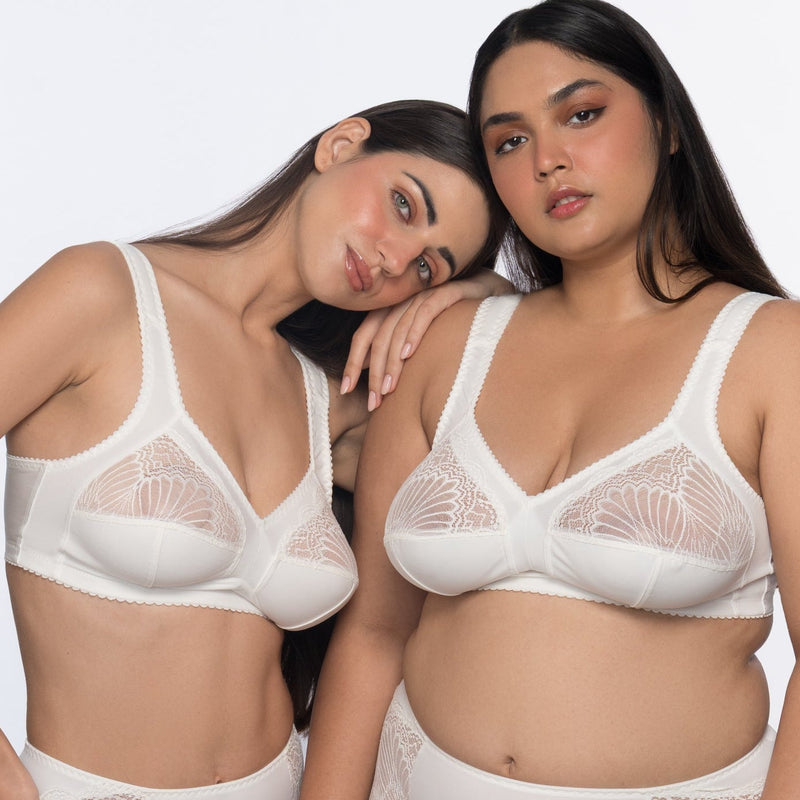 Clemence wireless comfort bra ivory – non-wired full coverage bra for women by YOBO