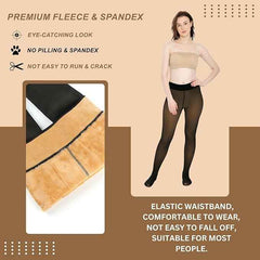 Women's Soft Touch Woolen Skinny Thicken Fake Translucent Tights Fleece Stockings