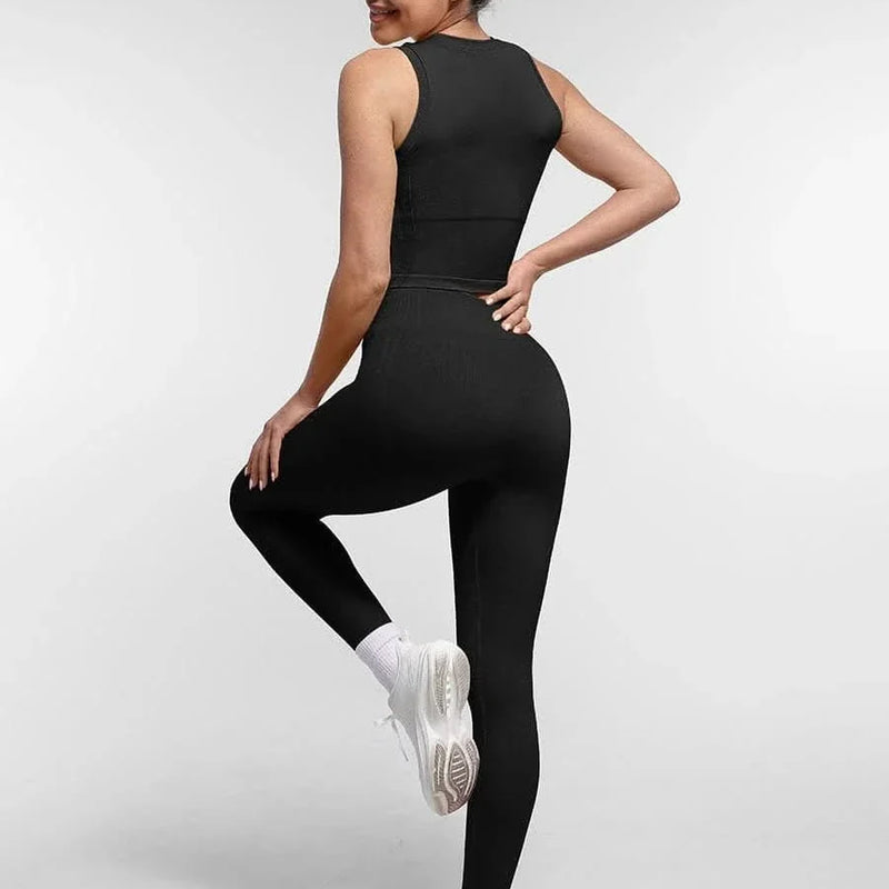 Seamless High Waist Leggings for Women with Double Layer Waistband
