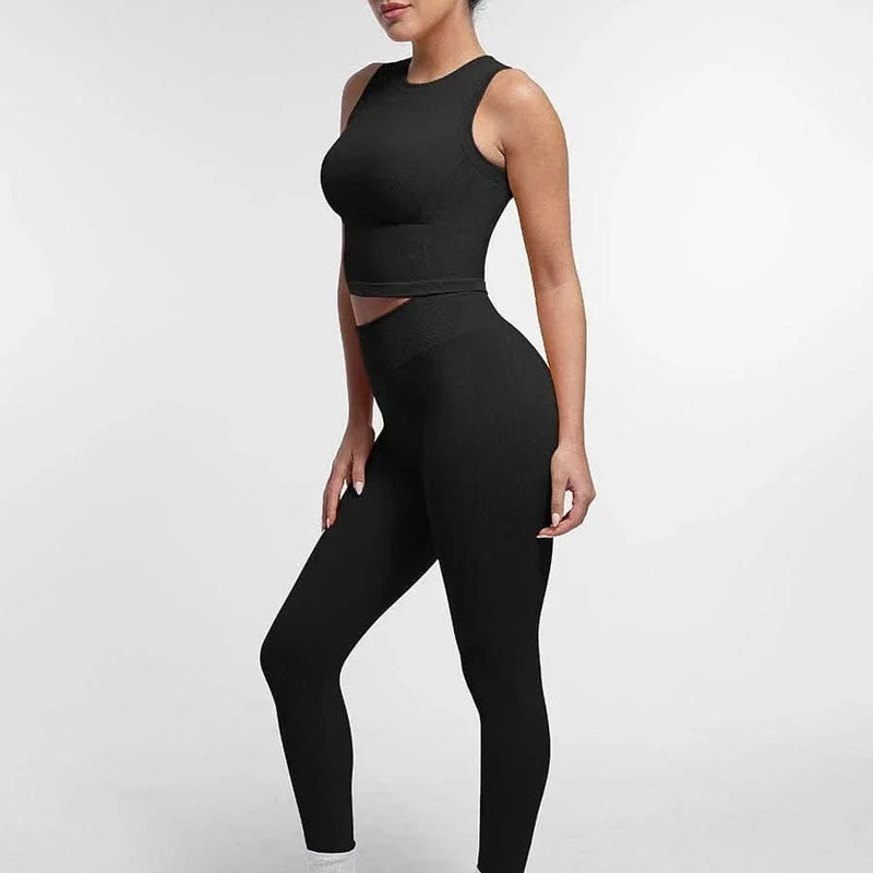 Seamless High Waist Leggings for Women with Double Layer Waistband