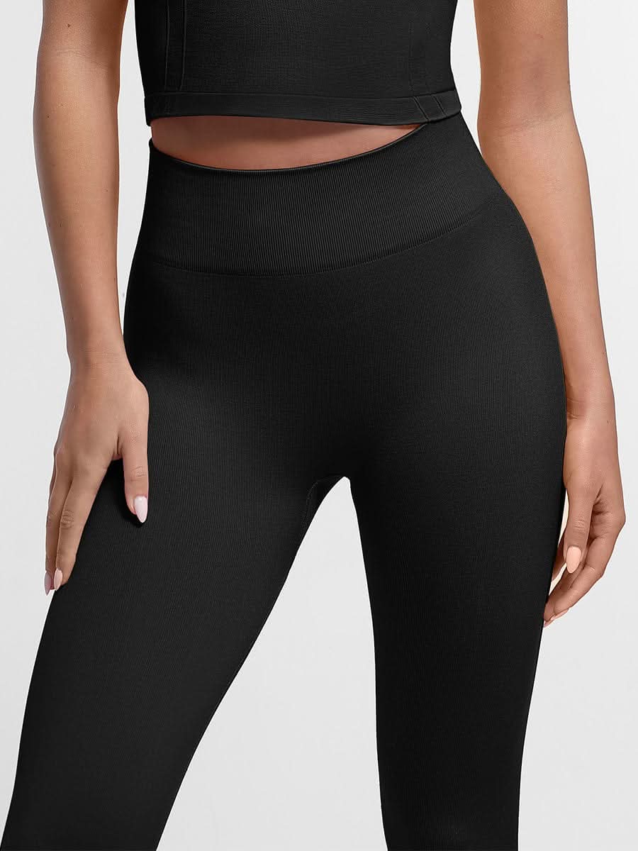 Seamless High Waist Leggings for Women with Double Layer Waistband