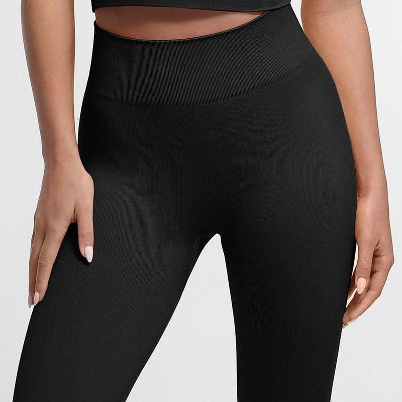 Seamless High Waist Leggings for Women with Double Layer Waistband