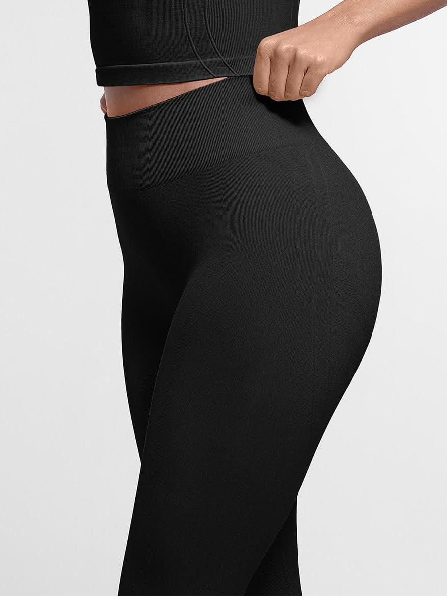 Seamless High Waist Leggings for Women with Double Layer Waistband