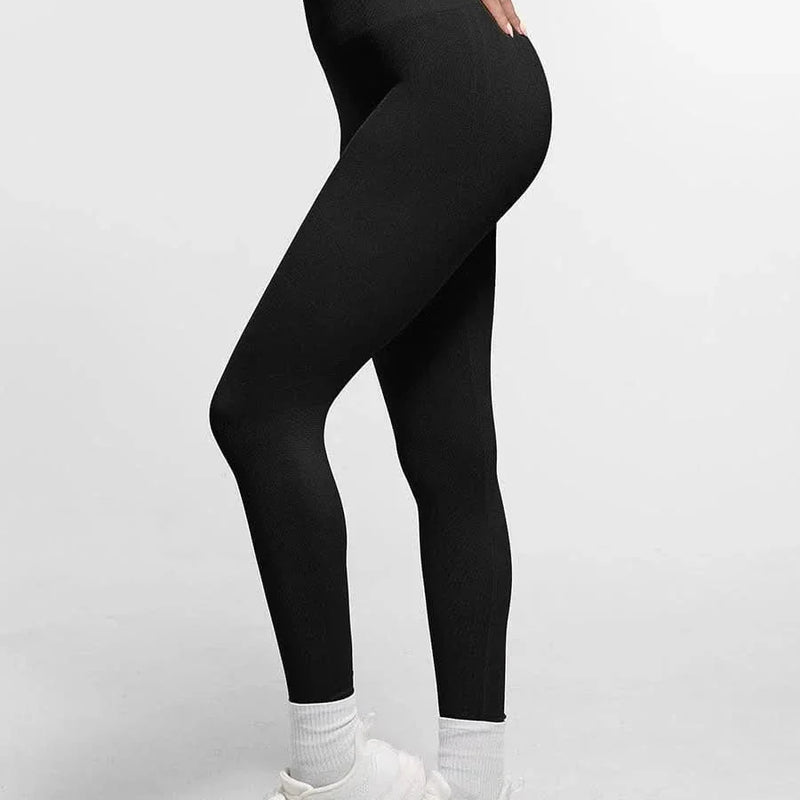 Seamless High Waist Leggings for Women with Double Layer Waistband