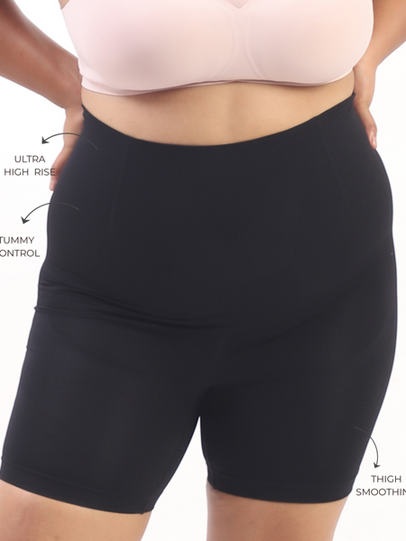 Annie – High Waist Sculpting Shorts in Black