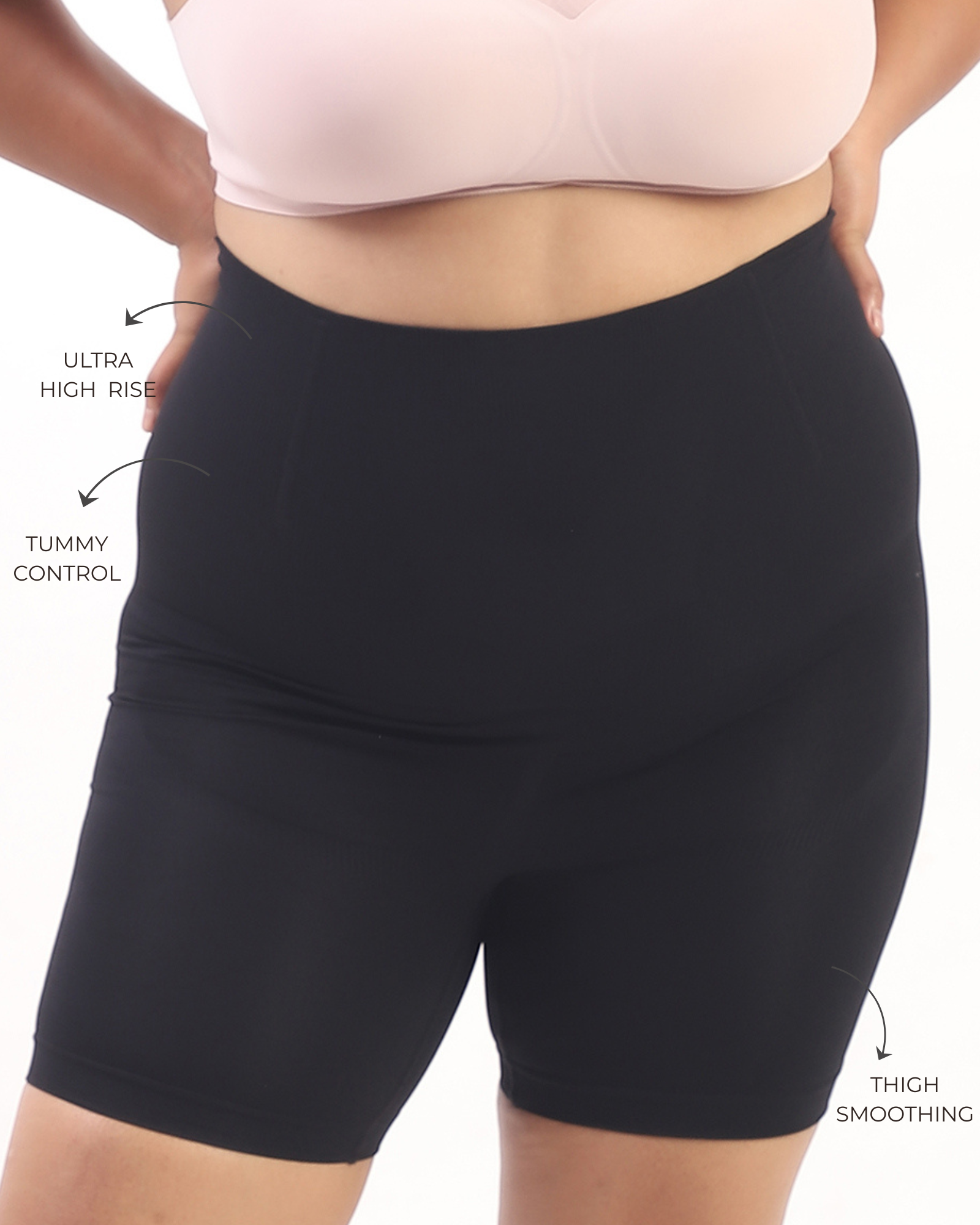 Annie – High Waist Sculpting Shorts in Black