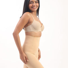 Annie – High Waist Sculpting Shorts in Beige