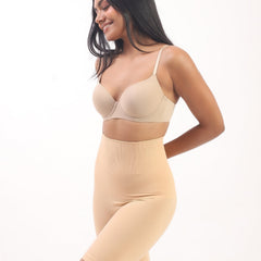 Annie – High Waist Sculpting Shorts in Beige