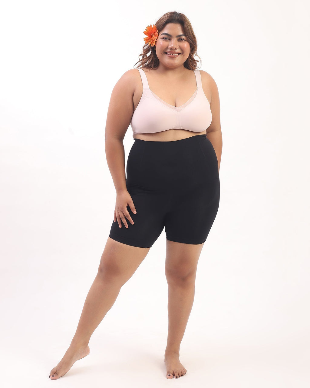 Annie – High Waist Sculpting Shorts in Black