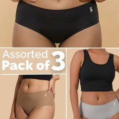 Assorted 3 Pack - Basics Mid-waist Seamless Underwear