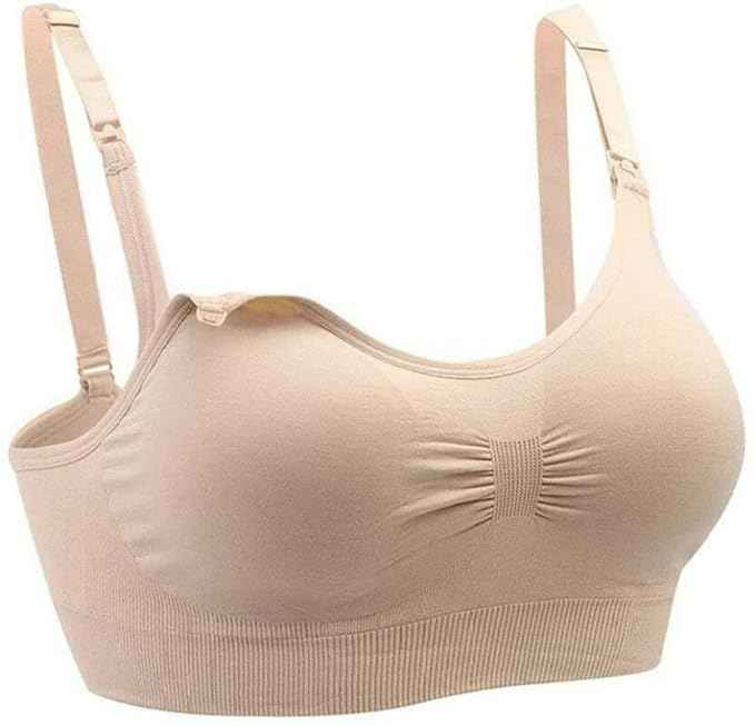 Women Organic Antimicrobial Soft Feeding Full Bust Seamless Nursing,Breastfeeding Maternity Bra with Remove Pads Pack of 3