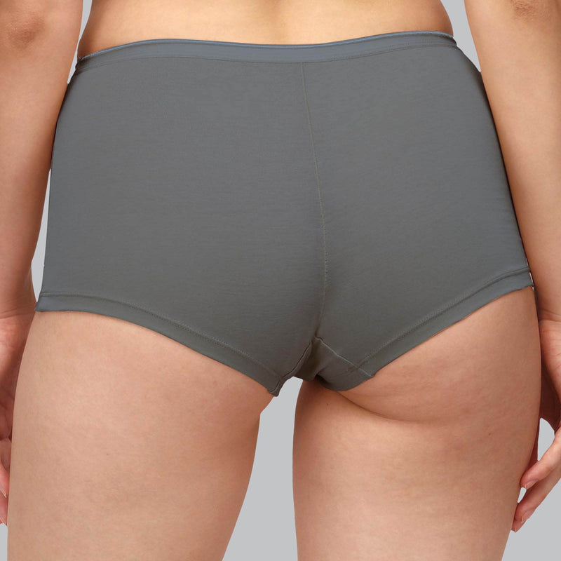 SOIE Woman - High Rise Full Coverage Cotton Spandex Boyshorts (Pack of 2) - Panty -for Women