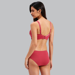 SOIE Woman - Full Coverage Non Wired Non Padded Bra with High Waist Full Coverage Lace Brief - -for Women